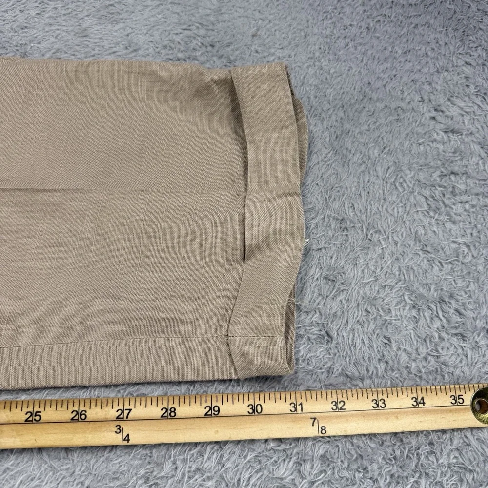 Corbin OTC Pants Mens 34 Khaki Irish‎ Linen Viscose Blend Pleated Cuffed